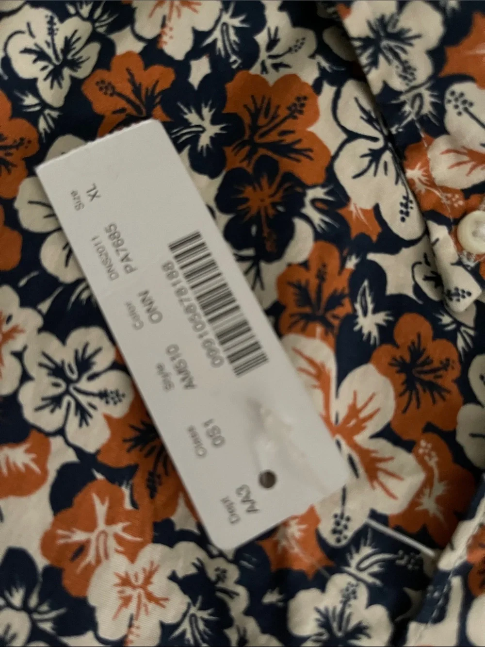 J. Crew Floral Button-Down Shirt in Navy, White & Rust